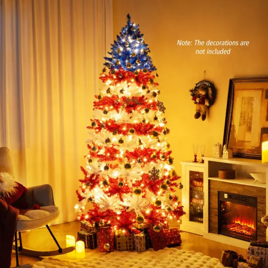 7.5 Feet Artificial Christmas Tree with Warm White LED Lights {2}