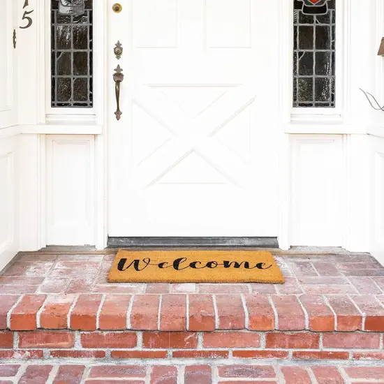 Natural Coir Doormat, Welcome Mat for Front Door (30 x 17 In) Brown {3}