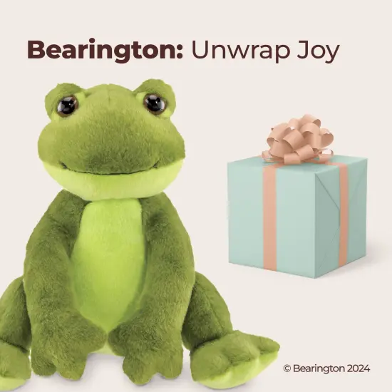 Bearington Ribbity Plush Frog Stuffed Animal, 8.5 Inches, For Ages 1-14 Green {5}