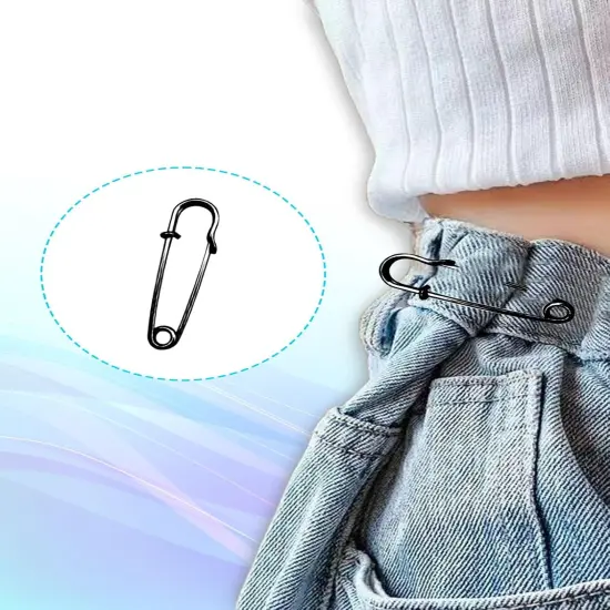 Black Safety Pins Large,55mm/2.17" Large Safety Pins Pack of 15Pcs Heavy Duty Big Safety Pin for Clothes Giant Safety Pin Available for Thick Fabric,Leather,Diapers Fixed Blankets,Shawl {4}