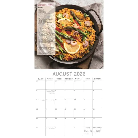 The Gifted Stationary 2026 Square Wall Calendar, Vegetarian Recipes, 16-Month Food Theme Hanging Calendar with 180 Reminder Stickers, Month Planner for Home, or Creative Spaces, 12x12 In Multicolor {3}
