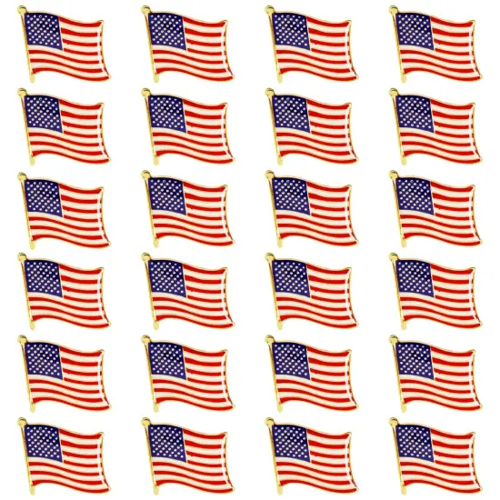 American Flag Lapel Pins for National Day, 4th of July, Veterans, Memorial Day, Political Events, Patriotic, USA Flag Pins for Suits, Backpacks & Hats - 24 Pack Multicolor {1}