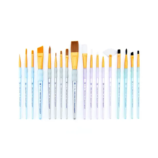 RCC 701 | Crafter's Choice&trade; 18pc Variety Taklon Brush Set {5}