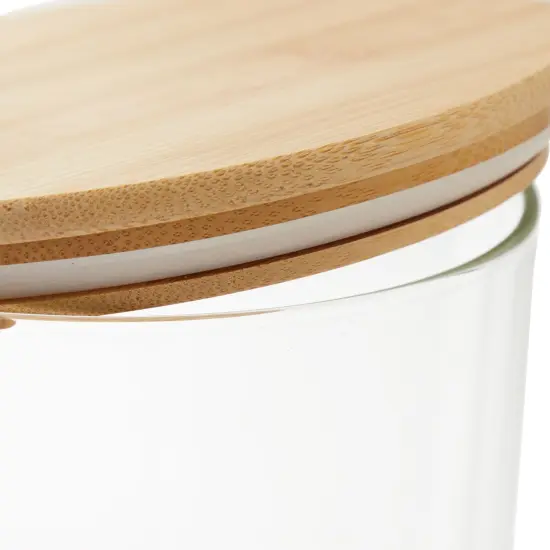 2 Pack Large Bamboo Glass Storage Containers with Lids, 6 x 8.25 Inches, 100 Oz Glass Jars, Pantry Storage Containers Clear {4}
