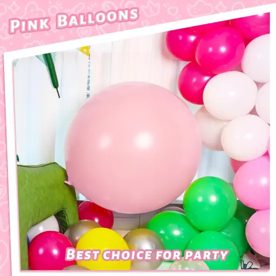 Pastel Pink Balloons, 4 PCS Jumbo Latex balloons for Proposal Wedding Aniverary Easter Decor {4}
