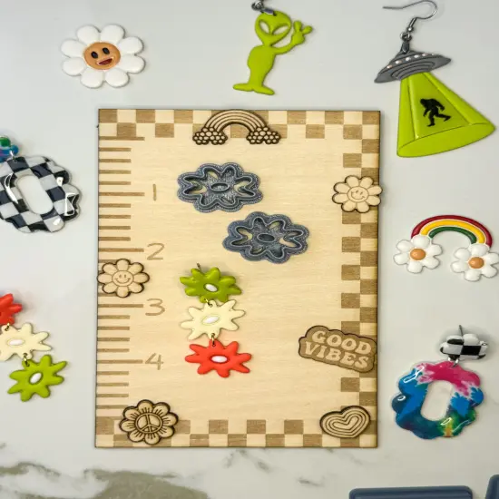 Groovy Double Daisy Dangle Clay Cutter {1}