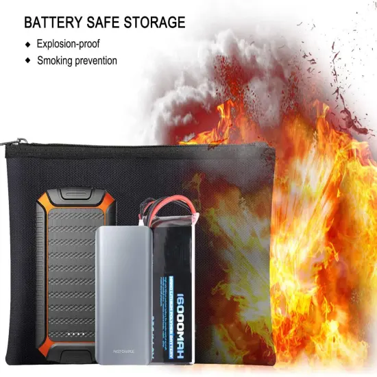 2000&deg;F Fireproof Document Bag - Waterproof A4 File Pouch for Cash, Passports, USB Drives (13.4&rdquo;x9.48&rdquo;/34x24cm) {6}