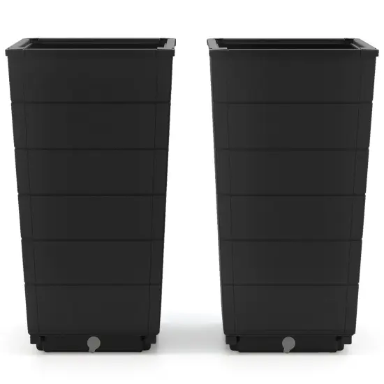 Modern Flower Planter for Front Porch and Lobby Black {4}
