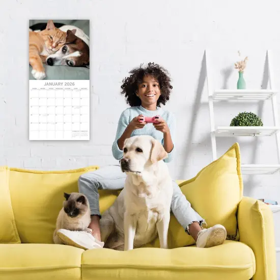 The Gifted Stationary 2026 Square Wall Calendar, Cats & Dogs, 16-Month Animals Theme Hanging Calendar with 180 Reminder Stickers, Month Planner for Home, or Creative Spaces, 12x12 In Multicolor {2}