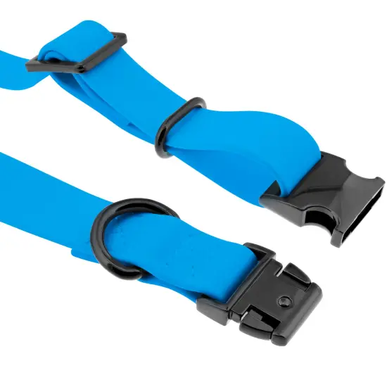 MiMu Medium Silicone Dog Collar - Blue 20in Stylish Dog Collar with Clasp Buckle {3}