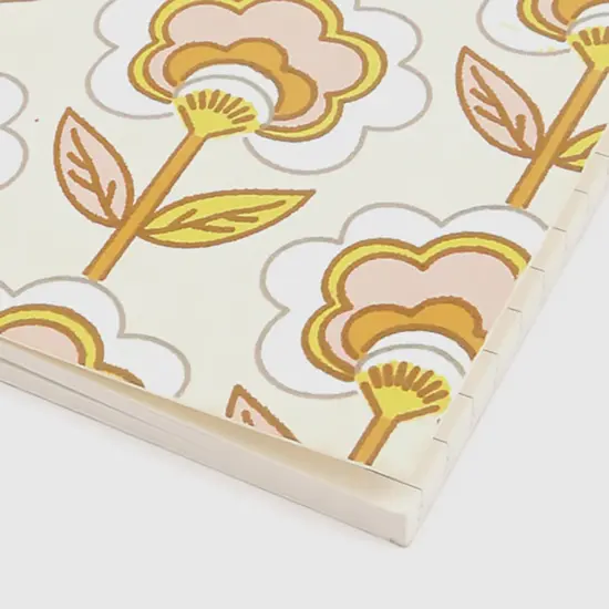 Soft Cover Off white/Orange Handmade Paper Notebook - Pack of 5, 6 X 4 Inch {3}