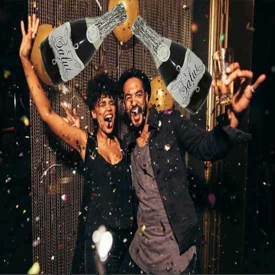 Black Champagne Bottle Balloons Salut Foil Aluminum Balloon Birthday Party Supplies Baby Shower Wedding Engagement Party Decorations {5}
