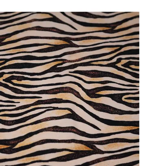 Sandy Zebra Printed Spandex Fabric {2}