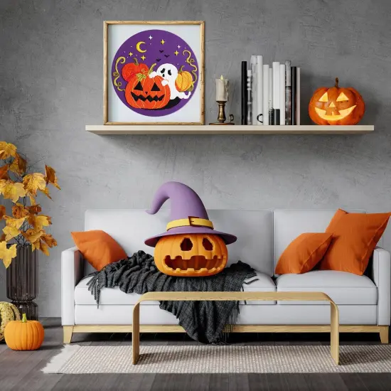 Halloween Embroidery Kits for Beginners Ghost Pumpkin DIY Cross Stitch Starter Craft Kits for Adults {2}