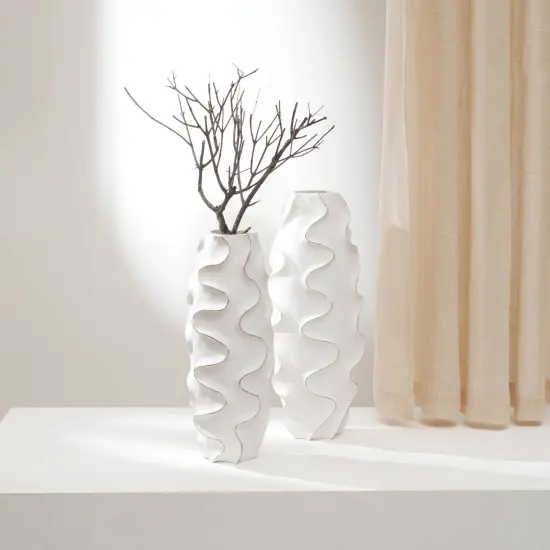 Decorative Handcrafted Accent Wood Vase-5x15" {2}