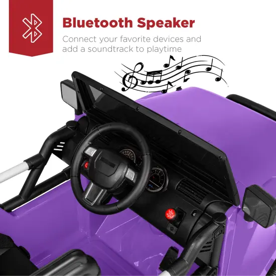 Best Choice Products 12V Kids Ride On Truck Car w/ Remote Control, Spring Suspension, Bluetooth, LED Lights Purple {6}