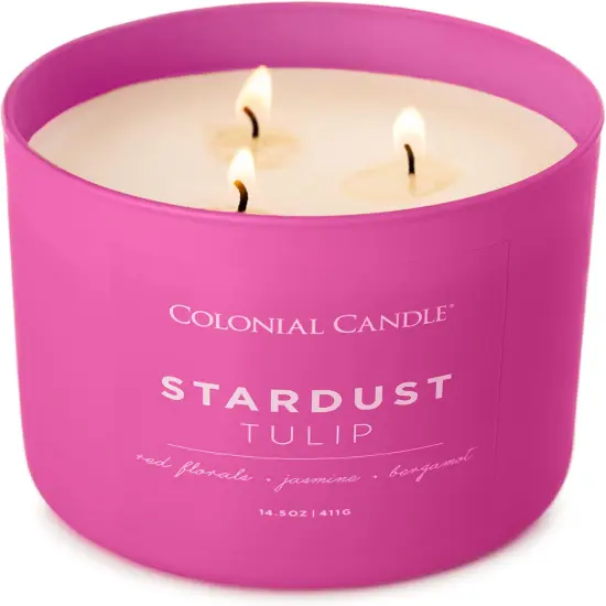 Stardust Tulip Scented Jar Candle, Pop of Color Collection, 3 Wick, 14.5 oz - Up to 60 Hours Burn {4}