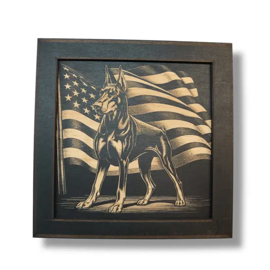 Framed Art - CUSTOM - Doberman - Dog {1}