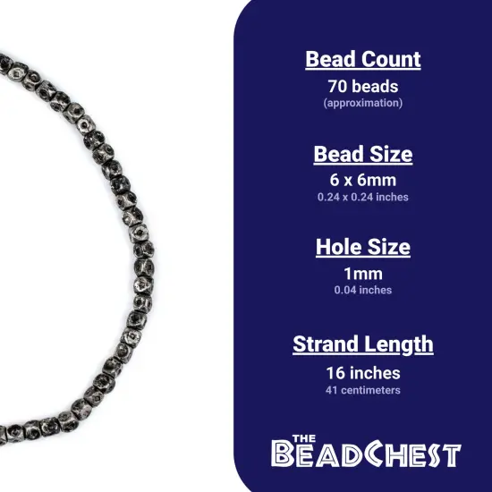 The Bead Chest Silver Tuareg Cornerless Cube Beads (6mm) {4}