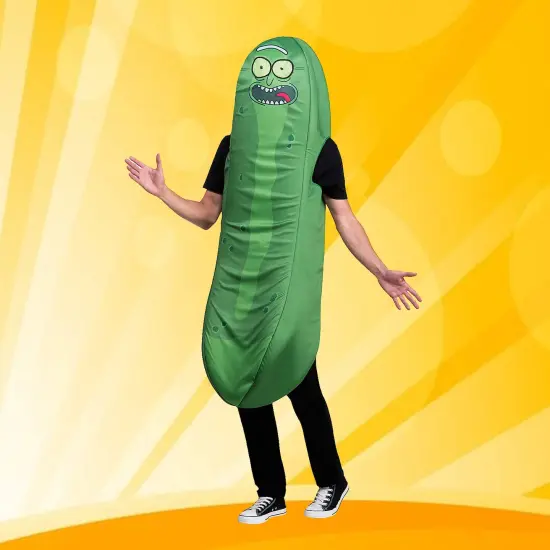Hilarious Foam Pickle Rick Costume Adult Green Cartoon Tube Suit {1}