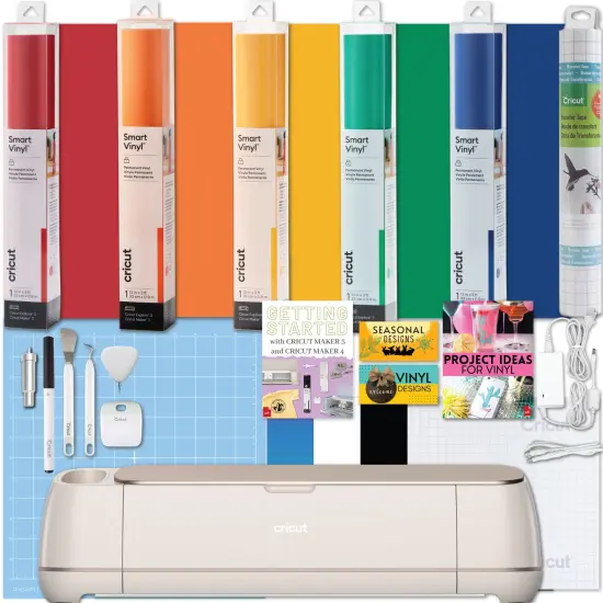 Cricut Maker 4 Cutting Machine with Rainbow Smart Vinyl Bundle {1}