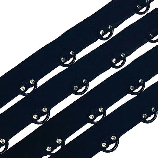 Black Eyelet Grommet Rhinestone Tape 1/2" Wide By the Yard {2}