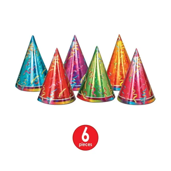 72 Pack Bulk Prismatic Cone Hats {5}
