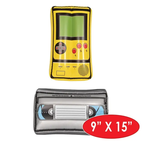 6 Pack Bulk Inflatable VHS Tape & Handheld Game Party Set {5}