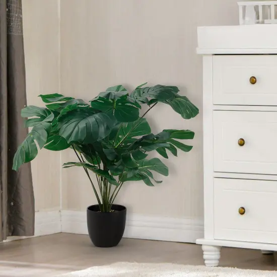 Living Real Looking Artificial Plant in Pot, Faux Plant for Indoor Decor, Green Potted Plant {3}