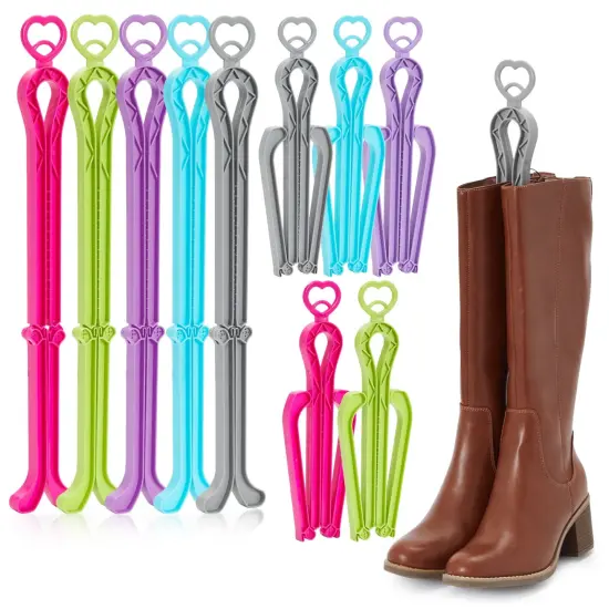 10 Pack Boot Shapers for Tall Boots - Folding Boot Trees, Support Stands, Stand Up Inserts for Women and Men (13 in) Multicolor {1}