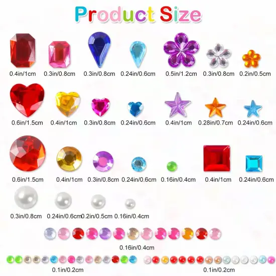 2774pcs Gem Stickers Jewels for Crafts - Self Adhesive Rhinestone Jewel Stickers, Stick on Gems Rhinestones for Crafts, Acrylic Bling Heart Stickers, Craft Supplies for Kids {6}