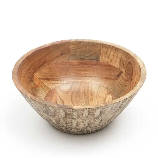 Handcrafted Mango Wood Bowl Elegant Table Centerpiece/Serving Bowl {4}