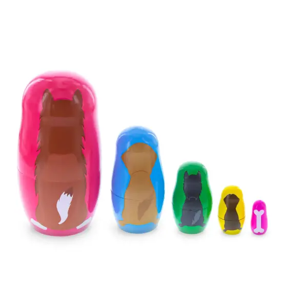 Dogs Wooden Nesting Dolls 4.75 Inches {6}