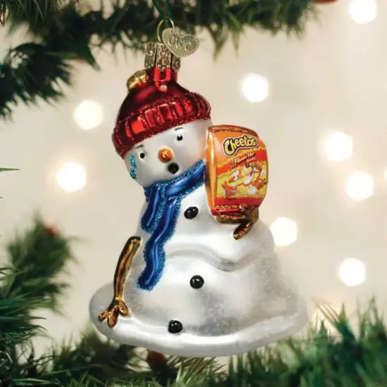 Old World Christmas 4.25 In Flamin' Hot Cheetos Snowman Tree Ornament , Ornament Melting White {3}