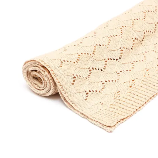 Cotton Paintal Chevron Baby Soft Blanket - 30" x 39" Beige {3}