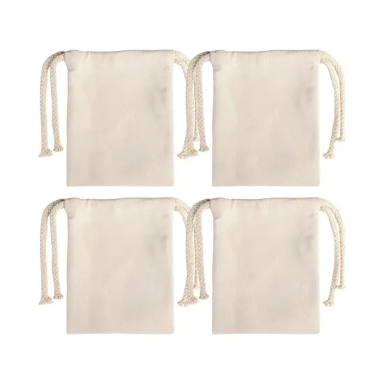 Craft Express 4 Pack Sublimation Drawstring Gift Bags – 5"x7" White Reusable Blanks {1}