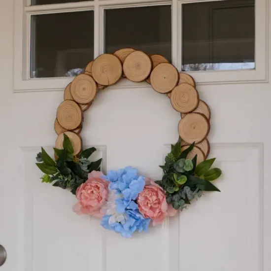 Spring Wood Slice Wreath Kit {1}