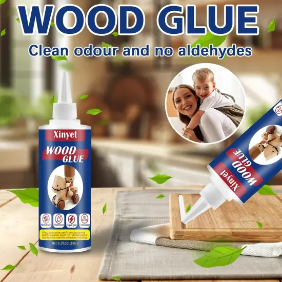 Wood Glue, Professional Furniture Repair Glue, Waterproof Clear Wood Glue for Furniture Heavy Duty, Strong Wood Glue for Crafts, Furniture, Wood Floor and Wood Products-180ml {2}