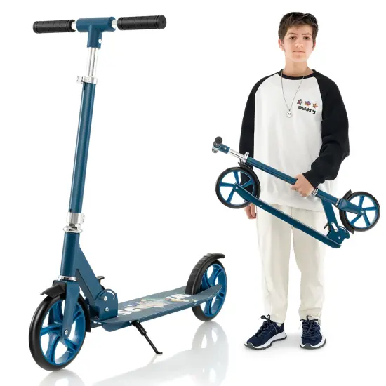 Silver Aluminum Alloy Folding Scooter with 3 Adjustable Heights for Kids & Adults {1}