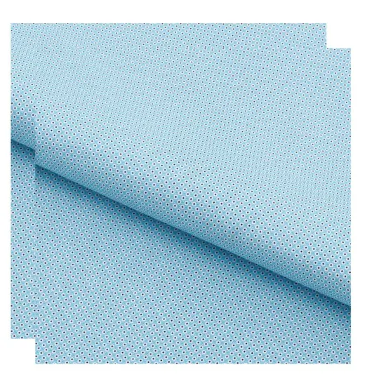 Flowers Dots Printed on Recycled Spandex Fabric Turquoise/White {7}