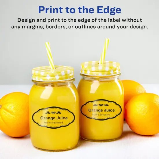 Avery Glossy Clear Oval Scalloped Labels with Sure Feed, 1-1/8" x 2-1/4" {3}