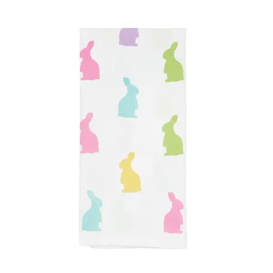 Easter Bunny Rabbit Hop Silhouettes 100% Cotton Flour Sack Printed Kitchen Dishtowel {3}