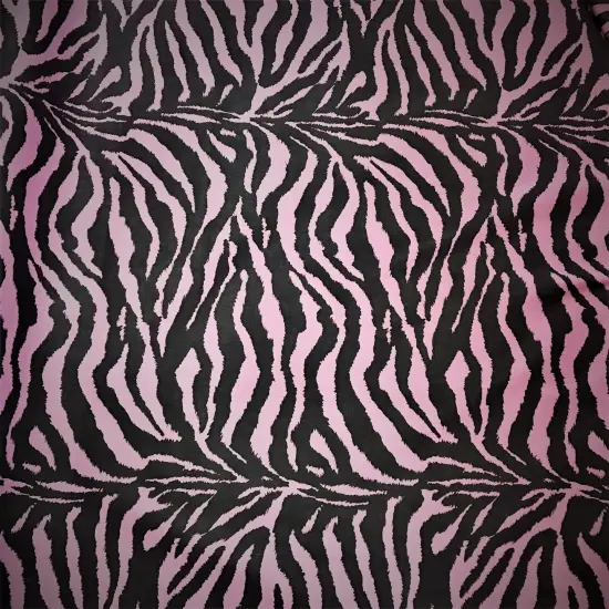 1 Yard Pink and Black Zebra Print Poly Cotton Fabric 59/60 Inch Width {1}