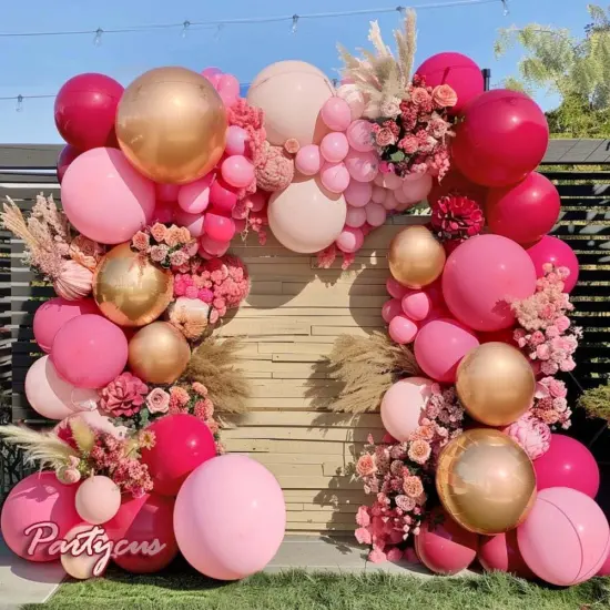Hot Pink Balloon Arch Kit (Hot Pink Shade) {1}