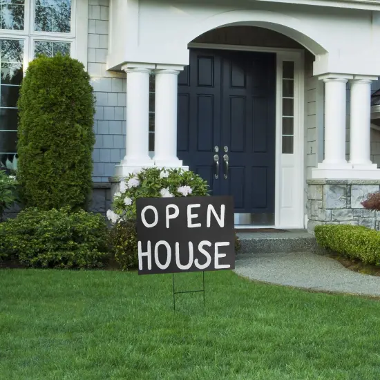 8-Pack Corrugated Plastic Yard Signs, 18x24 Outdoor Poster Board for Garage and Estate Sale, Happy Birthday, Moving, Lawn, Open House Supplies, Arts & Crafts, 4mm Thick Sheets Blank Surface (Black) {2}