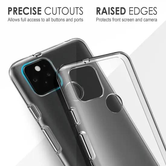 Insten Clear Case For Google Pixel 5 (2020) Soft TPU Phone Case, Ultra Slim Thin, Shock Absorption Protective Cover {5}