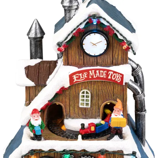 Northlight LED Lighted and Musical Christmas Village Elf Made Toys Shop - 11.5" Multi {7}