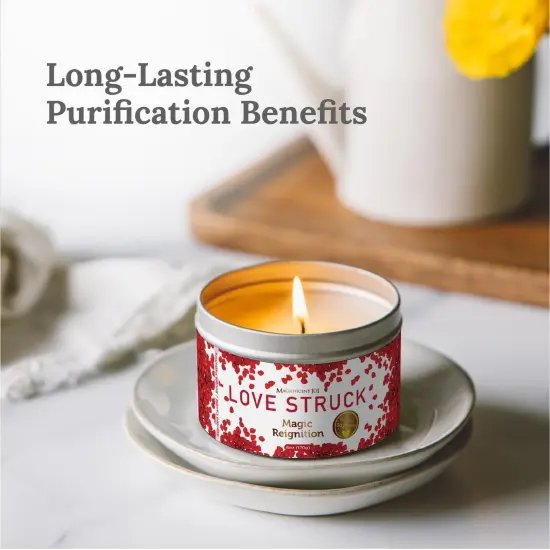 Magnificent 101 Love Struck Aromatherapy Tin Candle | 6 Oz - 35 Hour Burn | All Natural Soy Wax with Sage Rose Jasmine Lavender Lilac for Love Reignition, Purification, Manifestation, Chakra Healing Multicolor {2}
