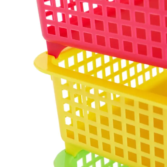 Set of 6 Rainbow Classroom Turn In Trays for Teachers, Plastic Storage Baskets for Office Use (9 x 13 x 3 In) Multicolor {5}