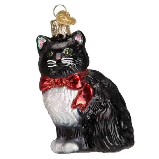 Old World Christmas 3.5 Inch Tuxedo Kitty Christmas Tree Ornament , Black Cat Regal {1}